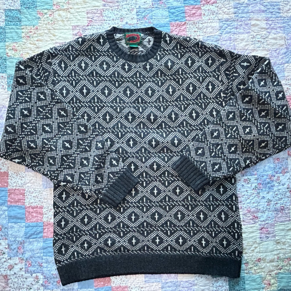 Vintage 100% Charcoal Wool Sweater